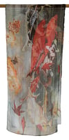 Lily Greenwood Narrow Scarf - Koi on Grey/Black - HALF PRICE