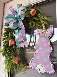 Image 3 of Polka Dot Bunny Wreath