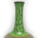 Image of Tall & Large Green Cloisonne Monkey Vase with Stand