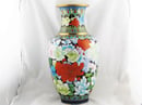 Image of Beautiful & Colorful Floral Chinese Cloisonne Vase 