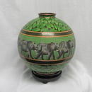 Image of Beautiful Chinese Cloisonne Elephant Sphere Vase