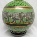 Image of Beautiful Chinese Cloisonne Elephant Sphere Vase