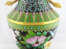 Image of VINTAGE CHINESE CLOISONNE VASE: GOLD VERMEIL & DRAGON HANDLES