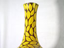Image of TALL & LARGE YELLOW CLOISONNE MONKEY VASE WITH STAND