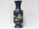 Image of LOVELY & VINTAGE LARGE BLUE CHINESE CLOISONNE FLORAL VASE