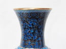 Image of LOVELY & VINTAGE LARGE BLUE CHINESE CLOISONNE FLORAL VASE