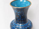 Image of LOVELY & VINTAGE LARGE BLUE CHINESE CLOISONNE FLORAL VASE