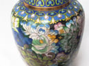 Image of BEAUTIFUL BLUE FLORAL CHINESE CLOISONNE VASE WITH STAND