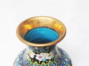 Image of BEAUTIFUL BLUE FLORAL CHINESE CLOISONNE VASE WITH STAND