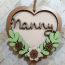Image 1 of Pretty Floral Heart (any name)
