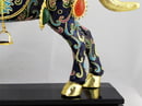 Image of VINTAGE CHINESE CLOISONNE HORSE FIGURE WITH GEMS: BLUE