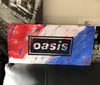 Oasis iconic logo hand painted on wood 40 x 20 cms