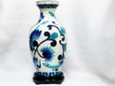 Image of RARE LARGE CHINESE BLUE CLOISONNE DESIGN ON WHITE CERAMIC VASE