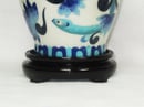 Image of RARE LARGE CHINESE BLUE CLOISONNE DESIGN ON WHITE CERAMIC VASE