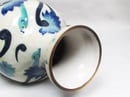 Image of RARE LARGE CHINESE BLUE CLOISONNE DESIGN ON WHITE CERAMIC VASE