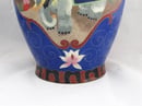 Image of BEAUTIFUL & RARE LARGE BLUE CLOISONNE VASE WITH CHINESE MONK DESIGN