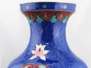 Image of BEAUTIFUL & RARE LARGE BLUE CLOISONNE VASE WITH CHINESE MONK DESIGN