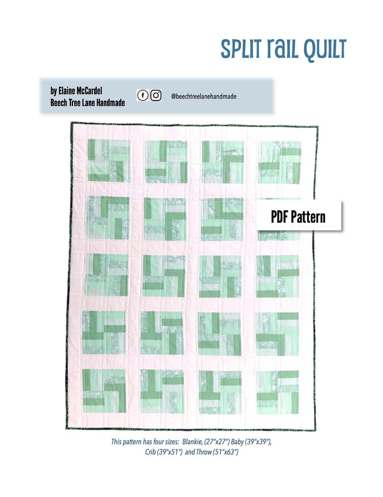 Image of Split Rail Block Quilt PDF Pattern