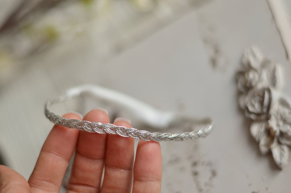 Image of Silver braided headband 