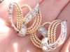Retro 18ct whote and yellow gold diamond 0.80ct clip earrings 8.6g designer