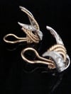 Retro 18ct whote and yellow gold diamond 0.80ct clip earrings 8.6g designer