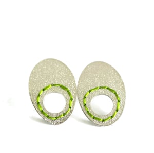 Image of Sewn-Up earrings with circle cut out