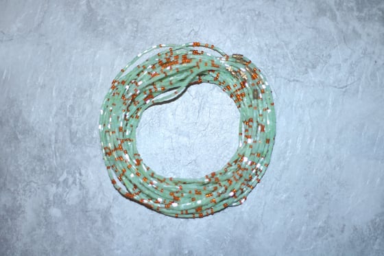 Image of Mint and Orange Glass Bead