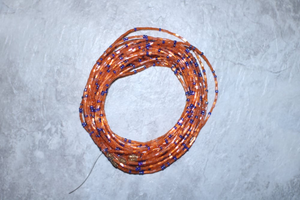 Image of Orange and Violet Glass Bead