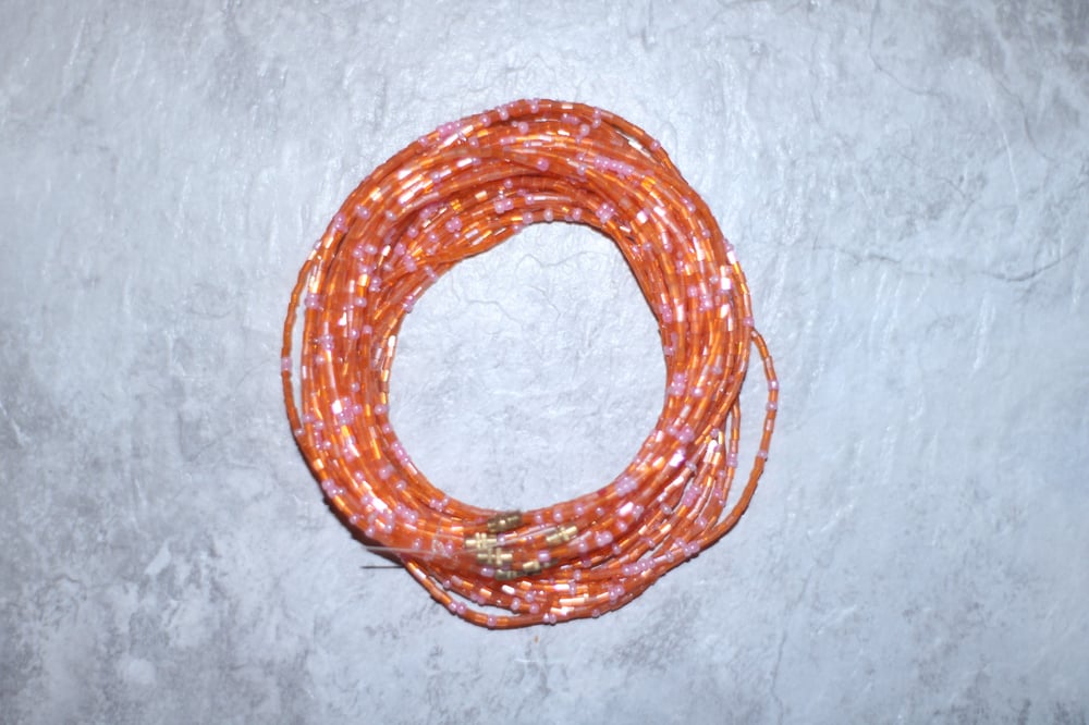 Image of Orange and Pink Glass Bead 