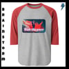 Ride The Wave 3/4 sleeve raglan shirt