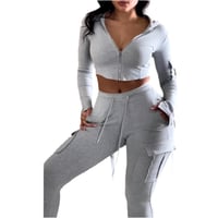 Image 1 of Hooded Two Piece Pants Set