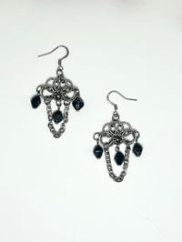 Image 2 of 'Crypt Keeper' Stainless Steel Chainmaille Earrings
