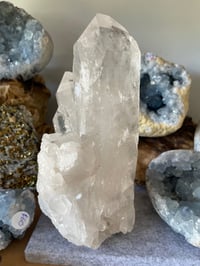 Image 10 of Etched Face Clear Quartz Statement Piece #1068