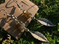 Image 2 of Labradorite Leaf Earrings