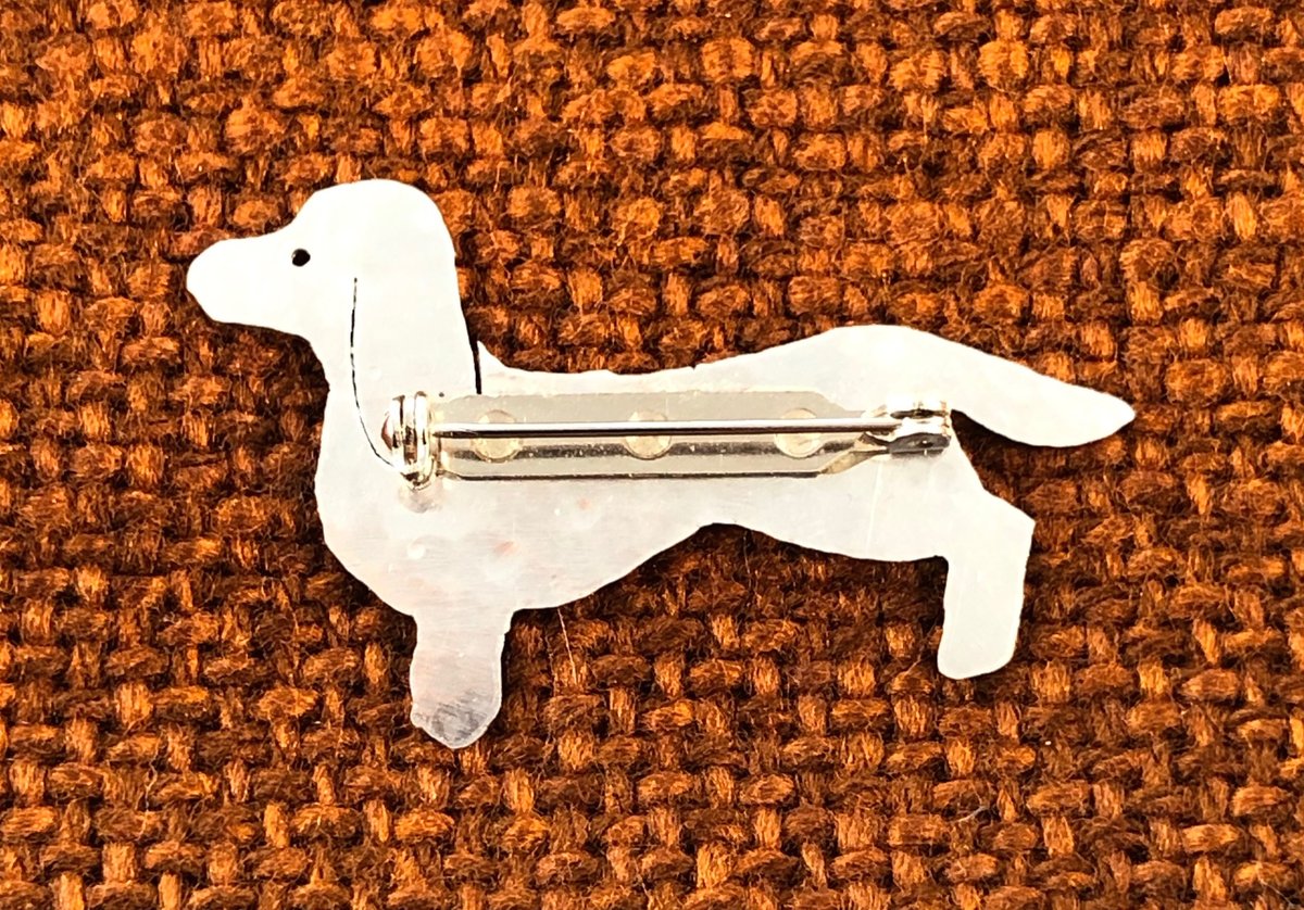 Image of Sausage dog brooch or necklace.