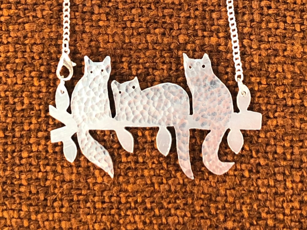 Image of Three Cats in a tree necklace
