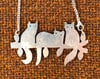 Three Cats in a tree necklace