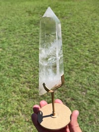 Image 1 of Polished Clear Quartz Crystal Point In Custom Stand #2901