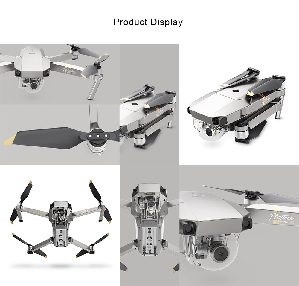 Image of DJI Mavic Pro Platinum Foldable RC Drone RTF WiFi FPV 4K UHD / 4dB Noise Reduction / 30min Flight Ti