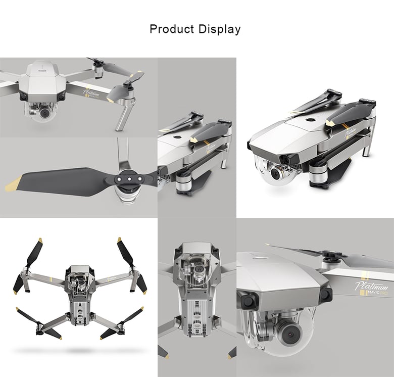Image of DJI Mavic Pro Platinum Foldable RC Drone RTF WiFi FPV 4K UHD / 4dB Noise Reduction / 30min Flight Ti