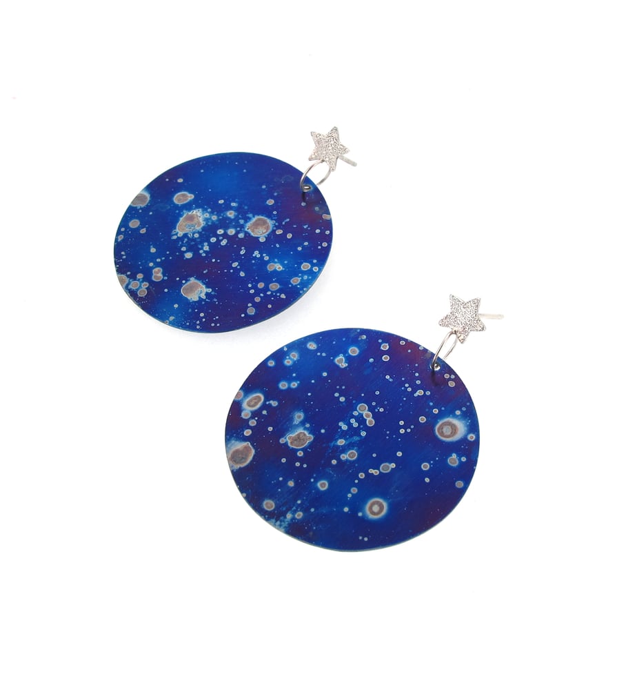 Image of {NEW} Stella Nova - Large Galaxy Drop Earrings