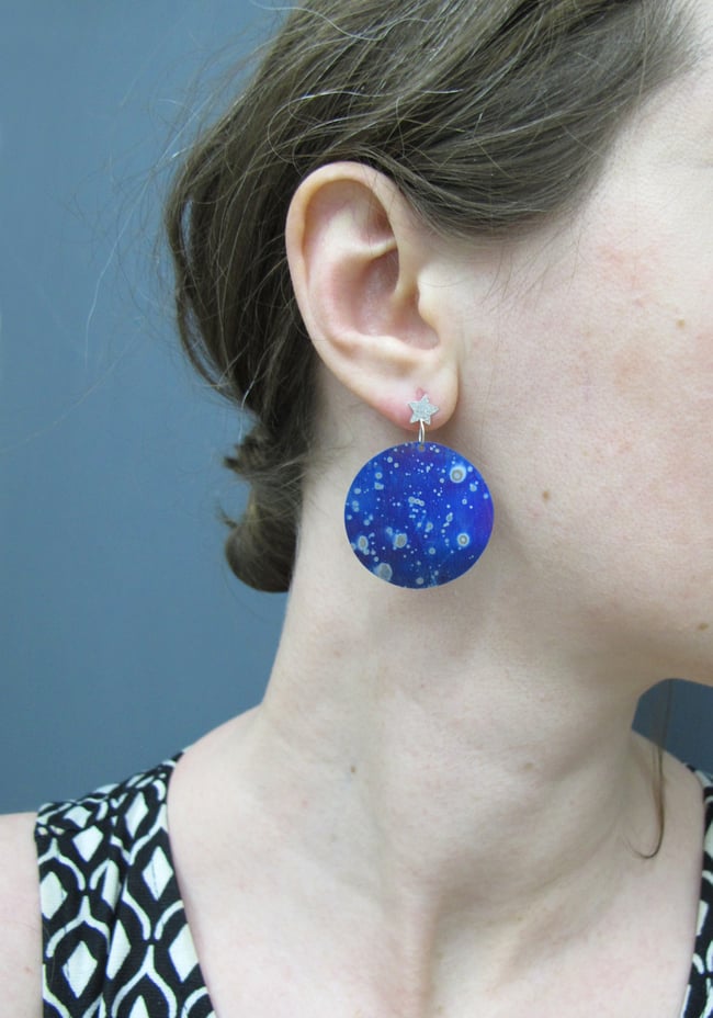 {NEW} Stella Nova - Large Galaxy Drop Earrings