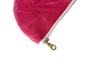Image of Paula Half Moon Pouch In Hot Pink Waxed Canvas