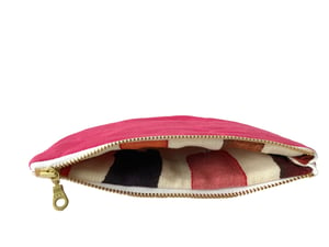 Image of Paula Half Moon Pouch In Hot Pink Waxed Canvas