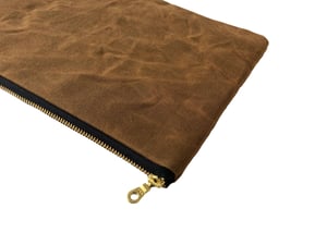 Image of Gloria Clutch In Brown Hand-Waxed Canvas