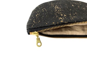 Image of Paula Clutch In Black Cork With Gold Speckles