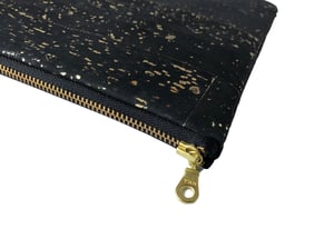 Image of Gloria Clutch In Black Cork With Gold Speckles