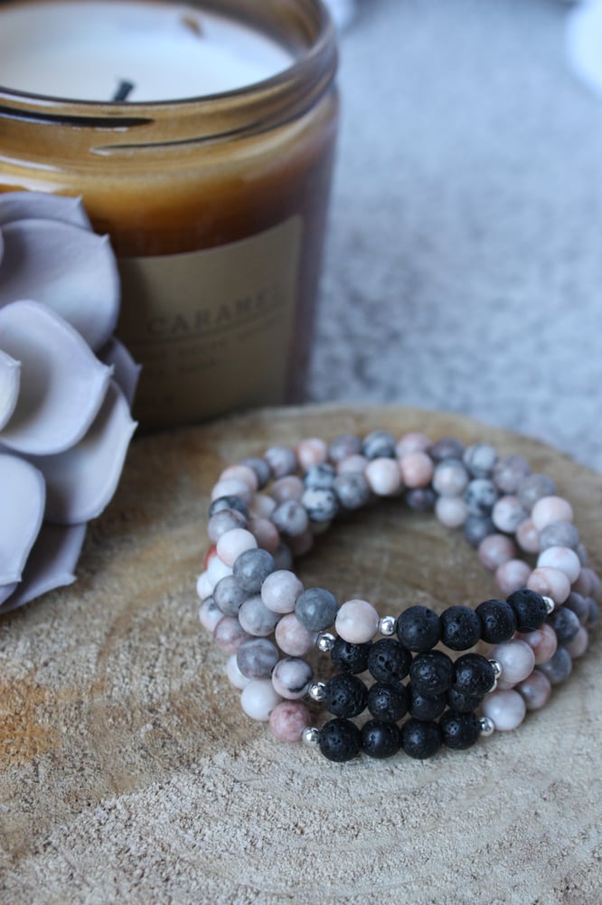 Image of Pink Zebra Jasper Diffuser Bracelet