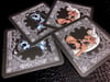 4 Double Sided Coaster Set. Psycho Baby/Sugar Pop