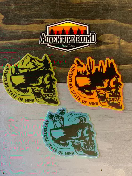Image of Adventure Skull Sticker 3 Pack